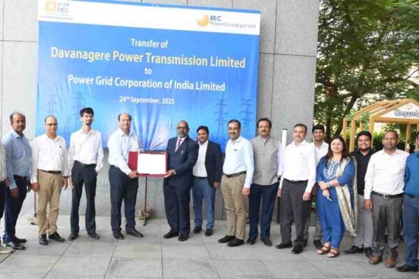RECPDCL Handsover Davanagere Power Transmission SPV to Power Grid Corporation of India Limited